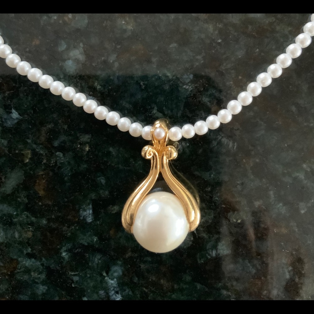 Avon Faux Pearl Necklace marked O.S AVON
